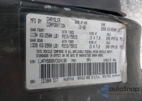 1997 Jeep Grand Cherokee Laredo/Tsi from USA, damaged, VIN 1J4FX58S8VC624198